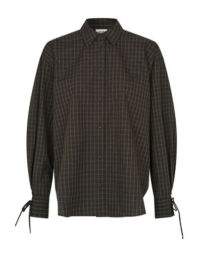 Mbym - Palmila-M Skjorte - Black Brown Check
